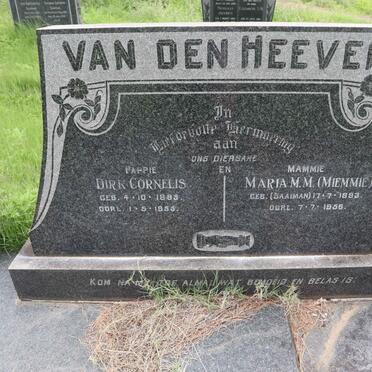 HEEVER Dirk Cornelis, van den 1895-1955 &amp; Maria M.M. SAAIMAN 1893-1956