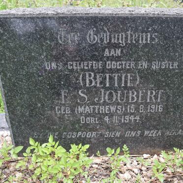 JOUBERT E.S. nee MATTHEWS 1916-1944