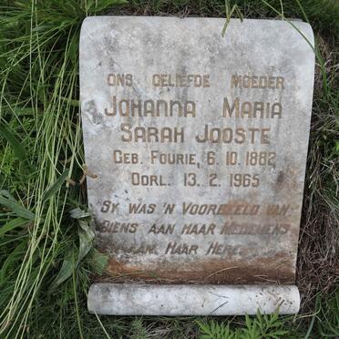 JOOSTE Johanna Maria Sarah nee FOURIE 1882-1965