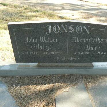 JONSON John Watson 1910-1975 &amp; Maria Catharina 1912-1998