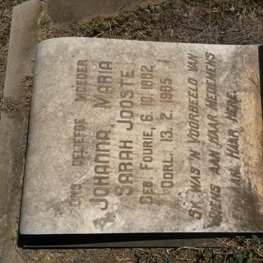 JOOSTE Johanna Maria Sarah nee FOURIE 1882-1965
