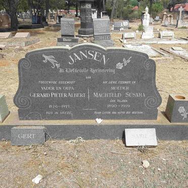 JANSEN Gerard Pieter Albert 1876-1975 &amp; Machteld Susara VILJOEN 1890-1959