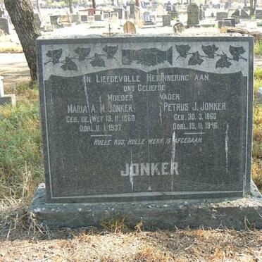 JONKER Petrus J. 1860-1946 &amp; Maria A.M. DE WET 1860-1937