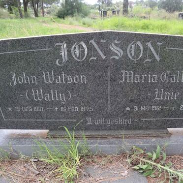 JONSON John Watson 1910-1975 &amp; Maria Catharina 1912-1998