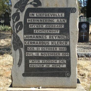 KLERCK Johannes Reynold Gerhardus 1881-1914