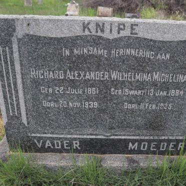 KNIPE Richard Alexander 1861-1939 &amp; Wilhelmina Michelina SWART 1884-1935