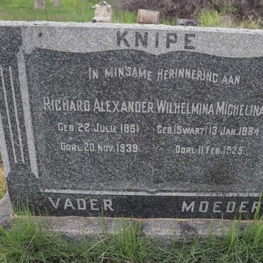 KNIPE Richard Alexander 1861-1939 &amp; Wilhelmina Michelina SWART 1884-1935