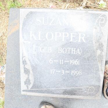 KLOPPER Suzanne nee BOTHA 1961-1998