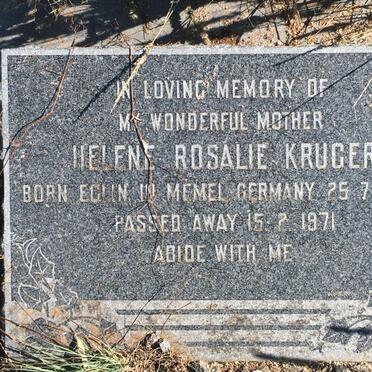 KRUGER Helene Rosalie nee EGLIN 1888-1971