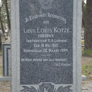 KOTZÉ Louis 1921-1944