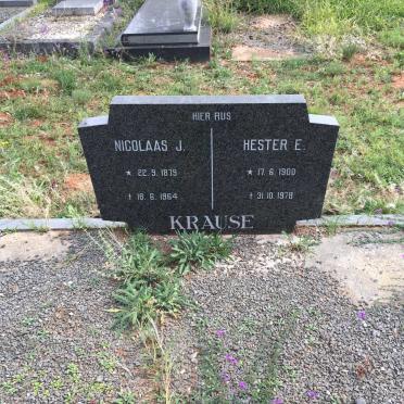 KRAUSE Nicolaas J. 1879-1964 &amp; Hester E. 1900-1978
