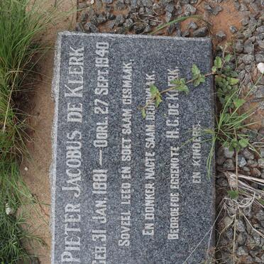 KLERK Pieter Jacobus, de 1881-1940