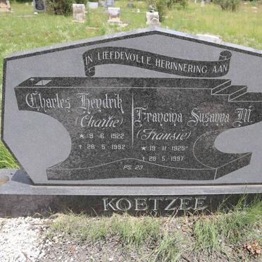 KOETZEE Charles Hendrik 1922-1992 &amp; Francina Susanna M. 1925-1997