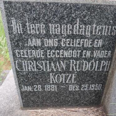 KOTZE Christiaan Rudolph 1881-1950 &amp; Anna Johanna DE VILLIERS 1885-1954