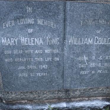KING William Gould 1872-1959 &amp; Mary Helena -1942