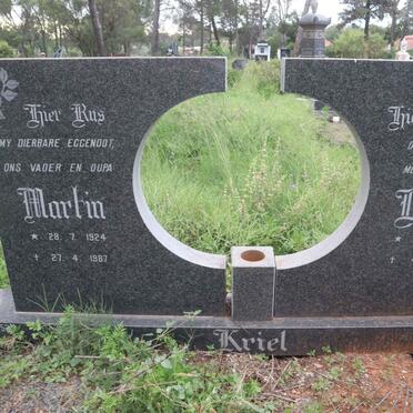 KRIEL Martin 1924-1987 &amp; Desiree 1927-2010