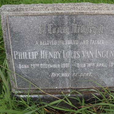 KAL Phillip Henry Louis, VAN INGE 1901-1947