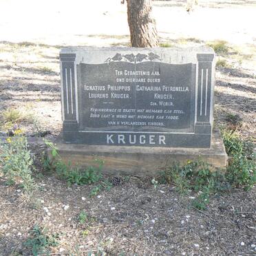 KRUGER Ignatius Philippus Lourens &amp; Catharina Petronella WEBER