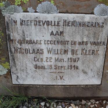 KLERK Nicolaas Willem, de 1907-1940