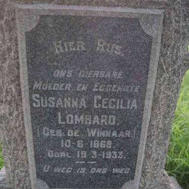 LOMBARD Susanna Cecilia nee WINNAAR 1868-1933
