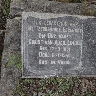 LINDE Christiaan A., v.d. 1891-1940