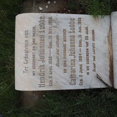 LUBBE Hendrik Johannes 1858-1938 &amp; Catharina Johanna 1864-1950