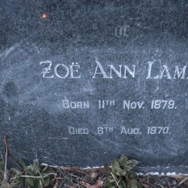 LAMB Zoe Ann 1879-1970
