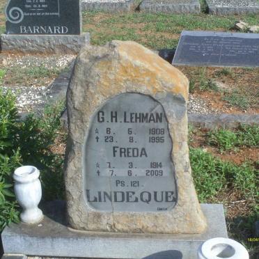 LINDEQUE G.H. Lehman 1906-1995 &amp; Freda 1914-2009