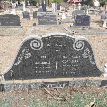 MEYER Petrus Jacobus 1889-1941 &amp; Huibrecht Cornelia KROUCAMP 1889-1978