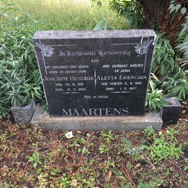 MAARTENS Joachim Hendrik 1881-1965 &amp; Aletta Erenchia VENTER 1892-1967