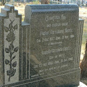 MENTZ Pieter Christiaan 1857-1904 &amp; Isabella Elizabeth DE WET 1866-1946