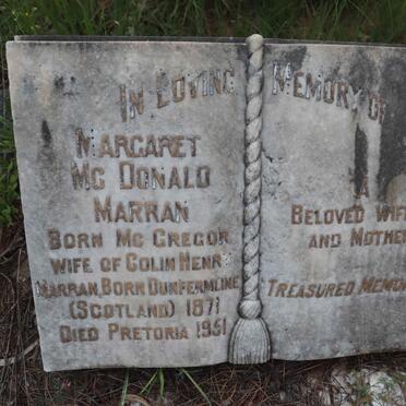 MARRAN Margaret MCDONALD nee MCGREGOR 1871-1951