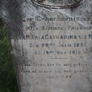 MERWE Anna Maria Catharina, v.d. 1890-1918
