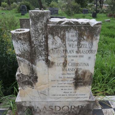 MAASDORP Jan Wentzel Christiaan 1866-1942 &amp; Lucia Christina PRETORIUS 1872-1942
