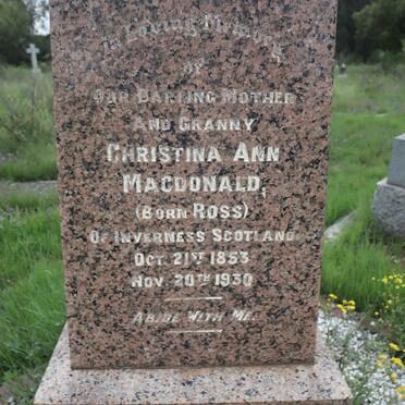 MACDONALD Christina Ann nee ROSS 1853-1930