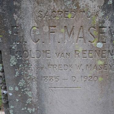 MASEY E.C.F. nee VAN REENEN 1885-1920