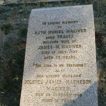 MACIVER James Matheson -1948 &amp; Ruth Muriel FRASER -1927