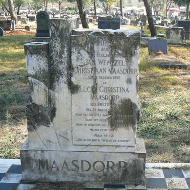 MAASDORP Jan Wentzel Christiaan 1865- &amp; Lucia Christina PRETORIUS