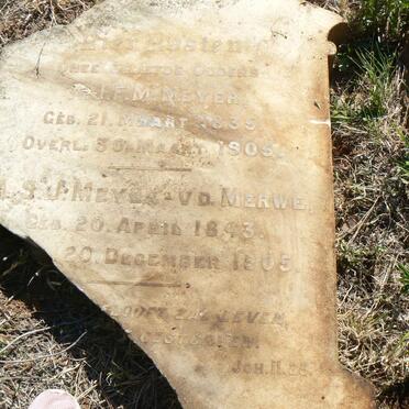 MEYER A.J.F.M. 1835-1905 &amp; A.S.J. V.D. MERWE 1843-1905