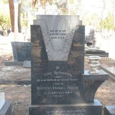 NAUDÉ Matthys Daniel 1916-1964