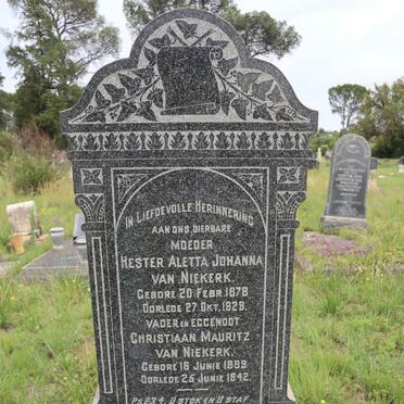 NIEKERK Christiaan Mauritz, van 1869-1942 &amp; Hester Aletta Johanna 1878-1929