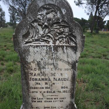 NAUDE Sarah Maria Johanna nee REYNEKE 1904-1925