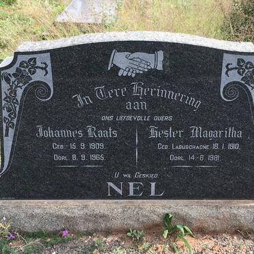 NEL Johannes Raats 1909-1965 &amp; Hester Magaritha LABUSCHAGNE 1910-1981