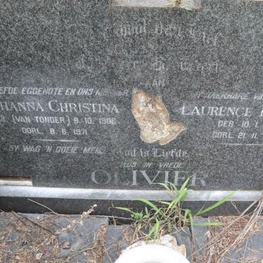 OLIVIER Laurence Richard 1901-1981 &amp; Johanna Christina VAN TONDER 1906-1971