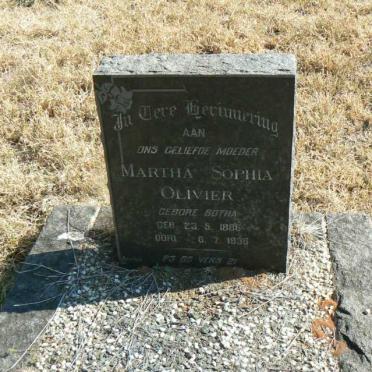 OLIVIER Martha Sophia nee BOTHA 1886-1936