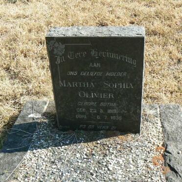 OLIVIER Martha Sophia nee BOTHA 1886-1936