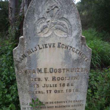 OOSTHUIZEN Anna M.E. nee V. ROOIJEN 1886-1918