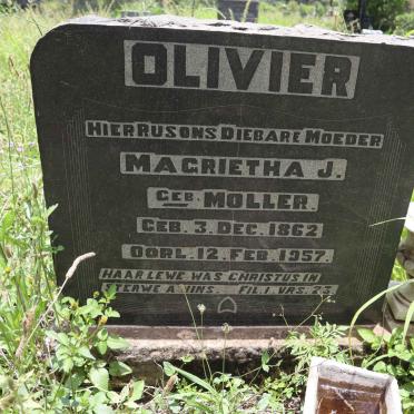OLIVIER Margrieta J. nee MOLLER 1862-1957