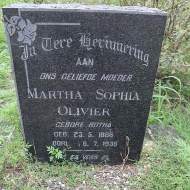 OLIVIER Martha Sophia nee BOTHA 1886-1936