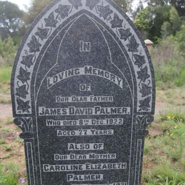 PALMER James David -1922 &amp; Caroline Elizabeth -1921